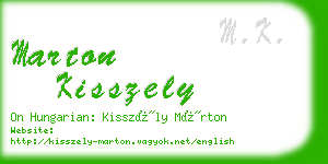 marton kisszely business card